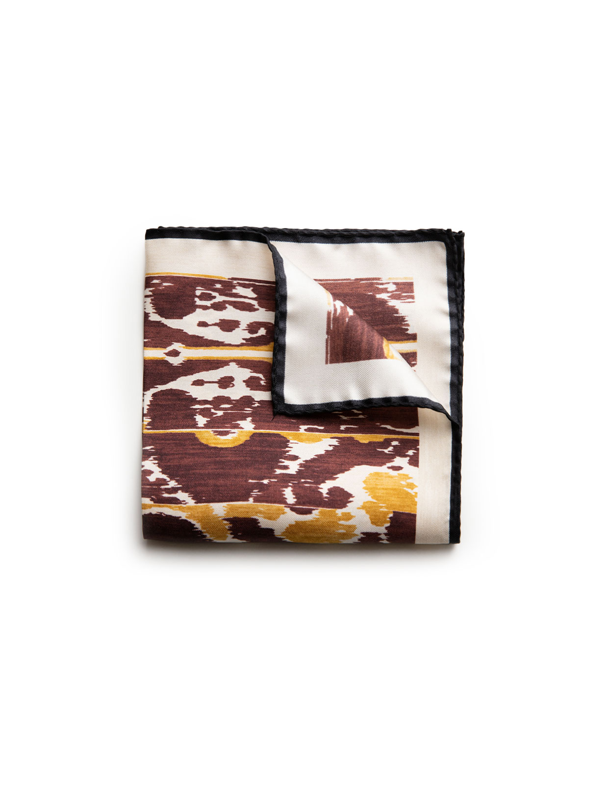 Pocket Square Printed Silk Wine/Yellow Misc.