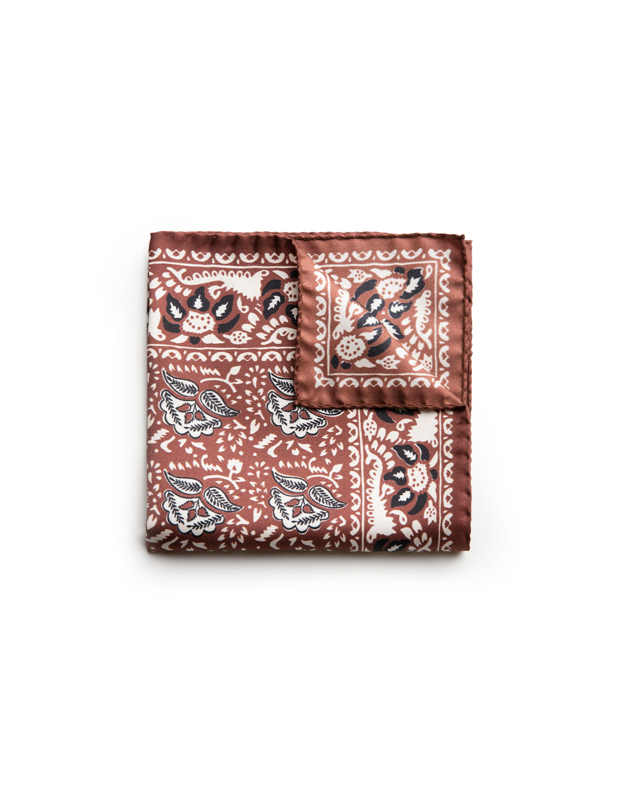 Pocket Square Printed Silk Röd/Vit