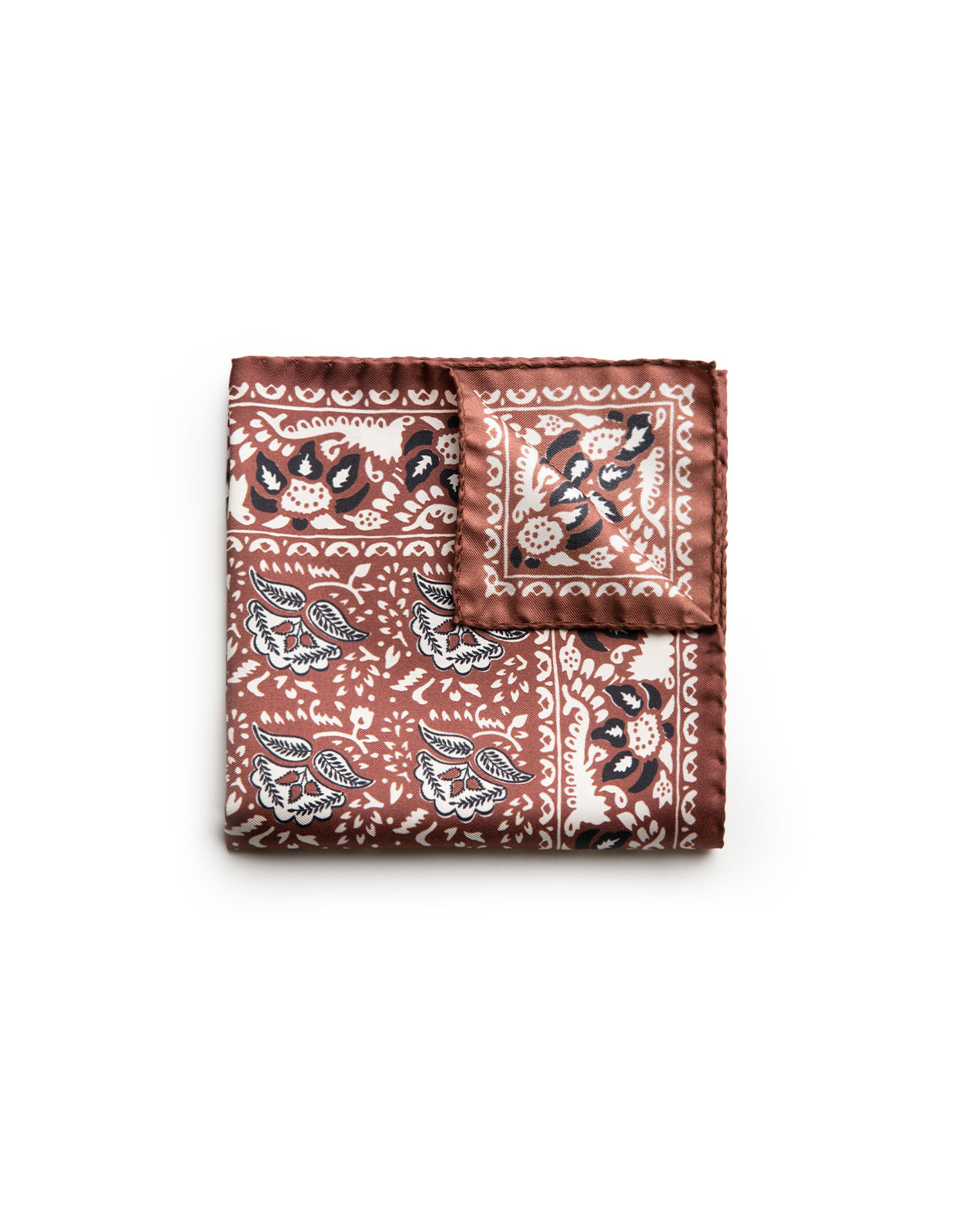 Pocket Square Printed Silk Röd/Vit