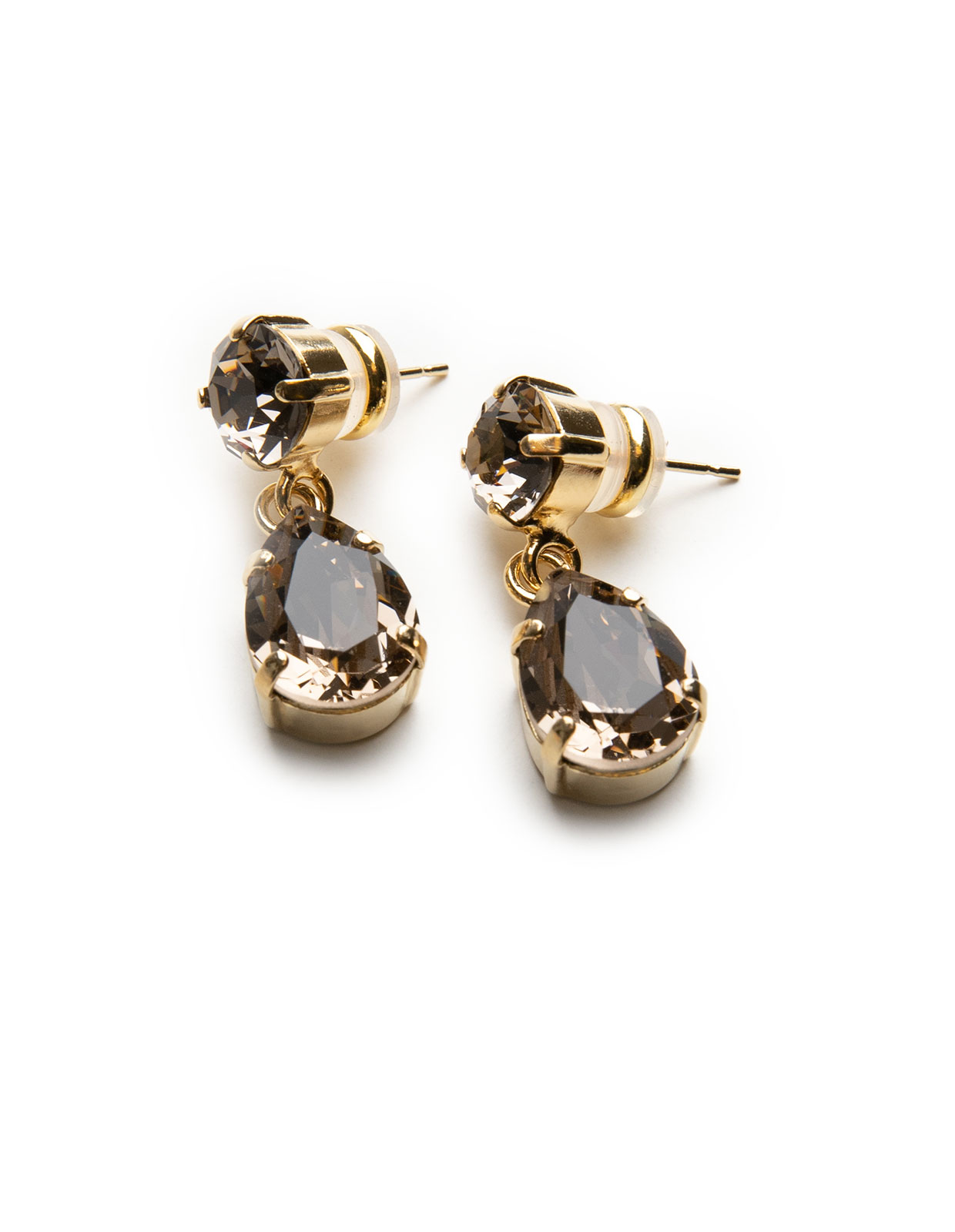 Mini Drop Earring Gold Gråsvart/Guld One Size