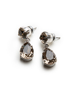 Mini Drop Earring Rhodium Greige