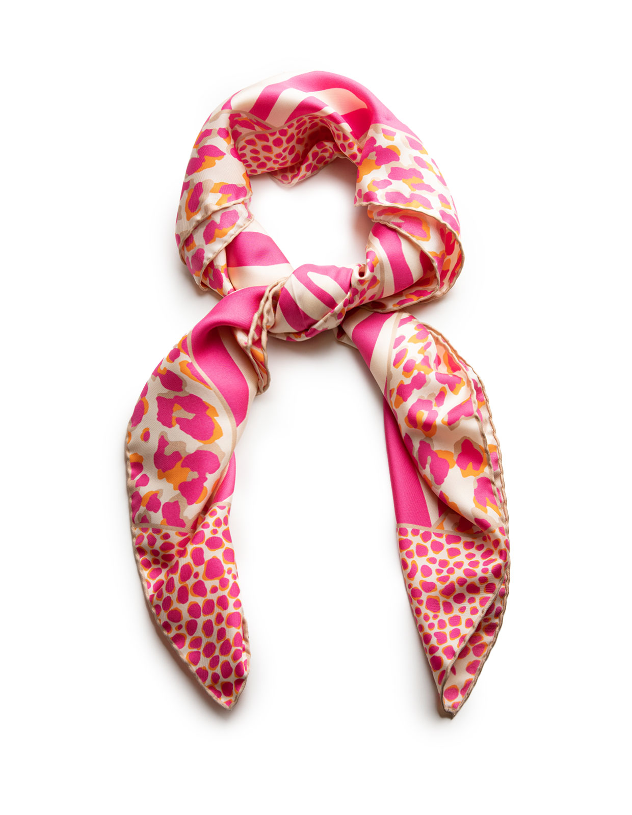 Toulard Printed Silk Scarf Cerise