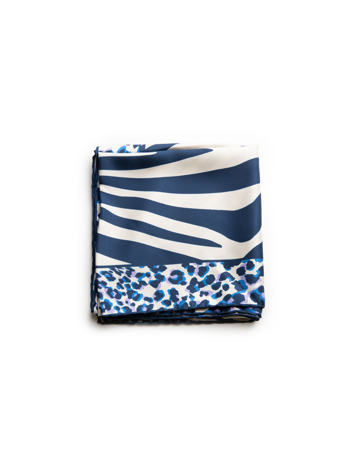 Toulard Printed Silk Scarf Navy