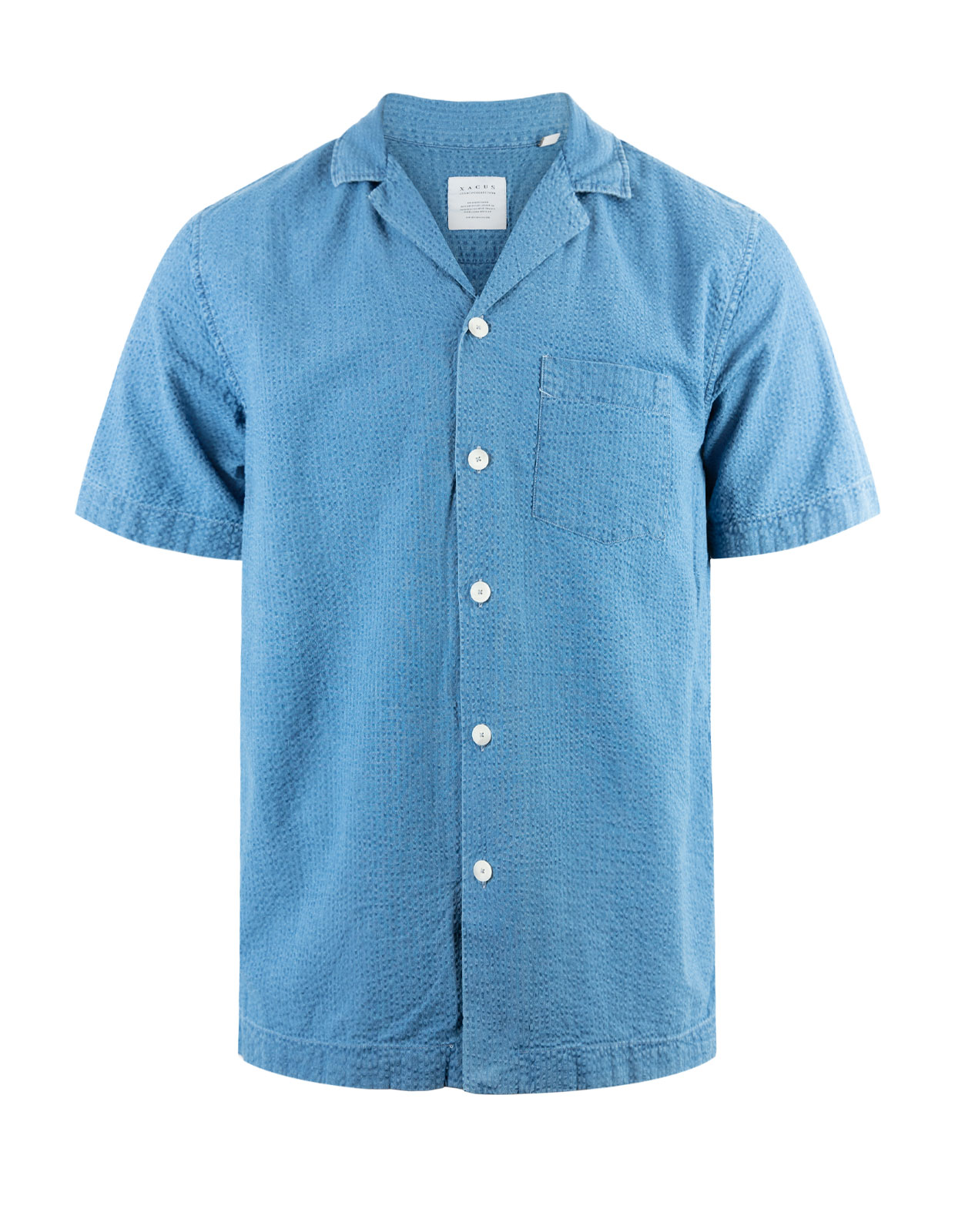 Seersucker Shirt Faded Indigo