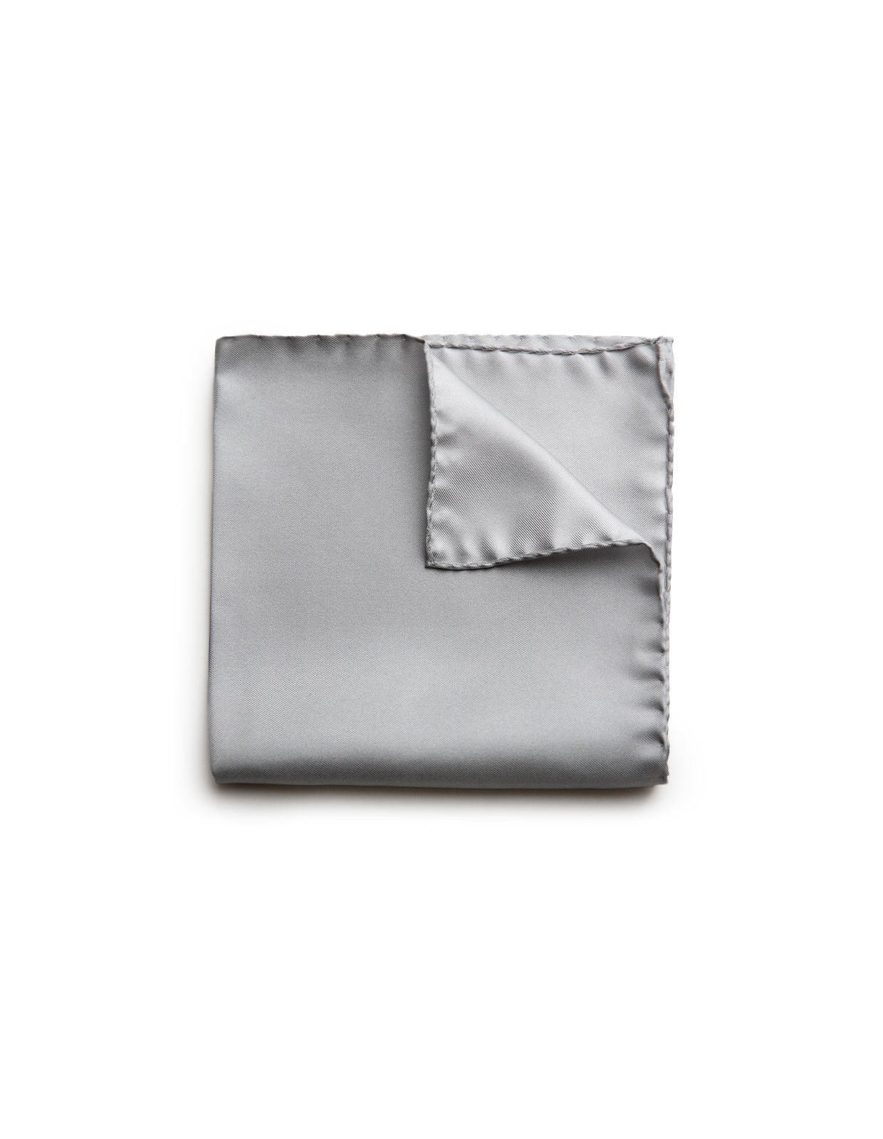 Pocket Square Silk Silver Grey