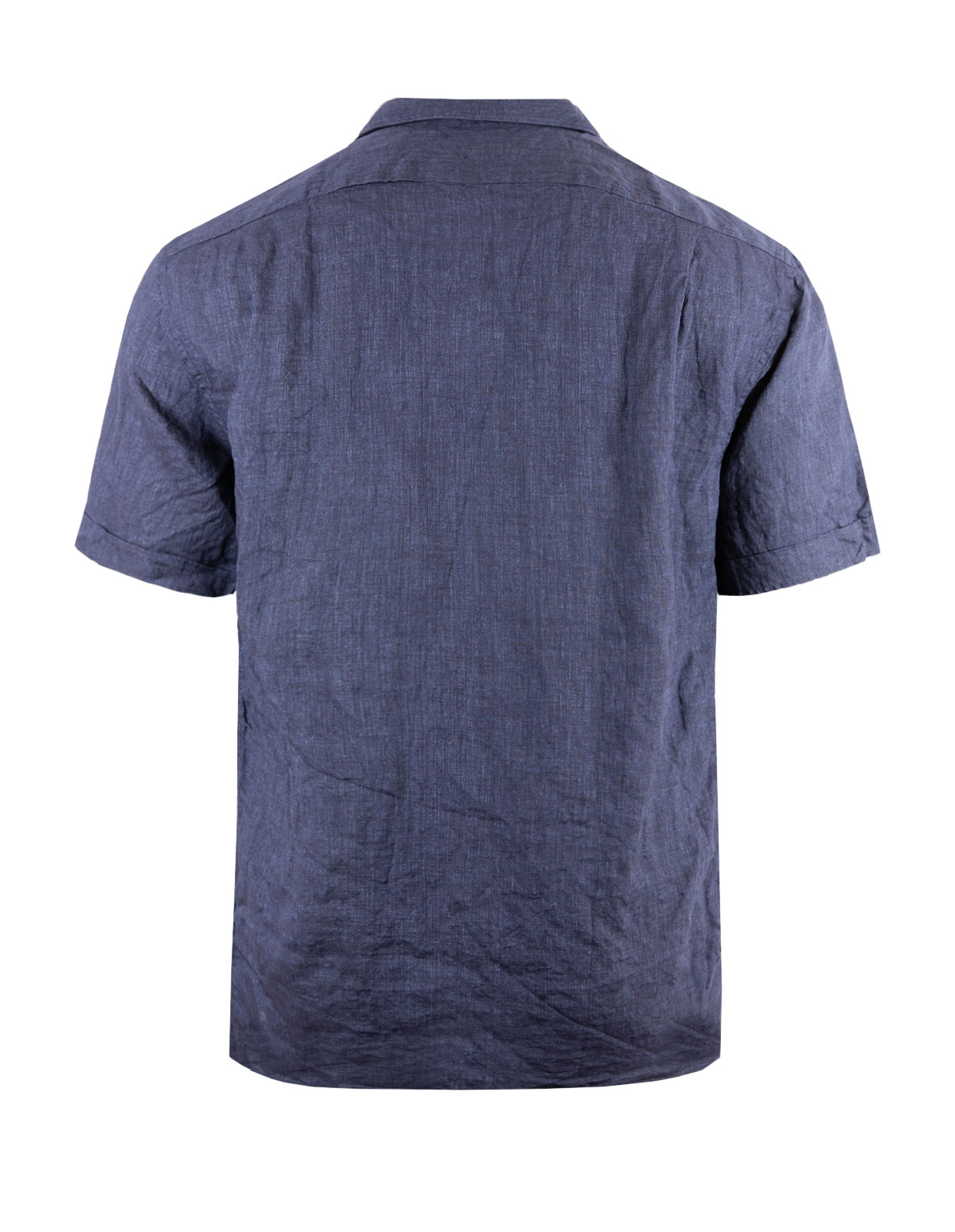 Fitted Linen Shirt Dark Navy