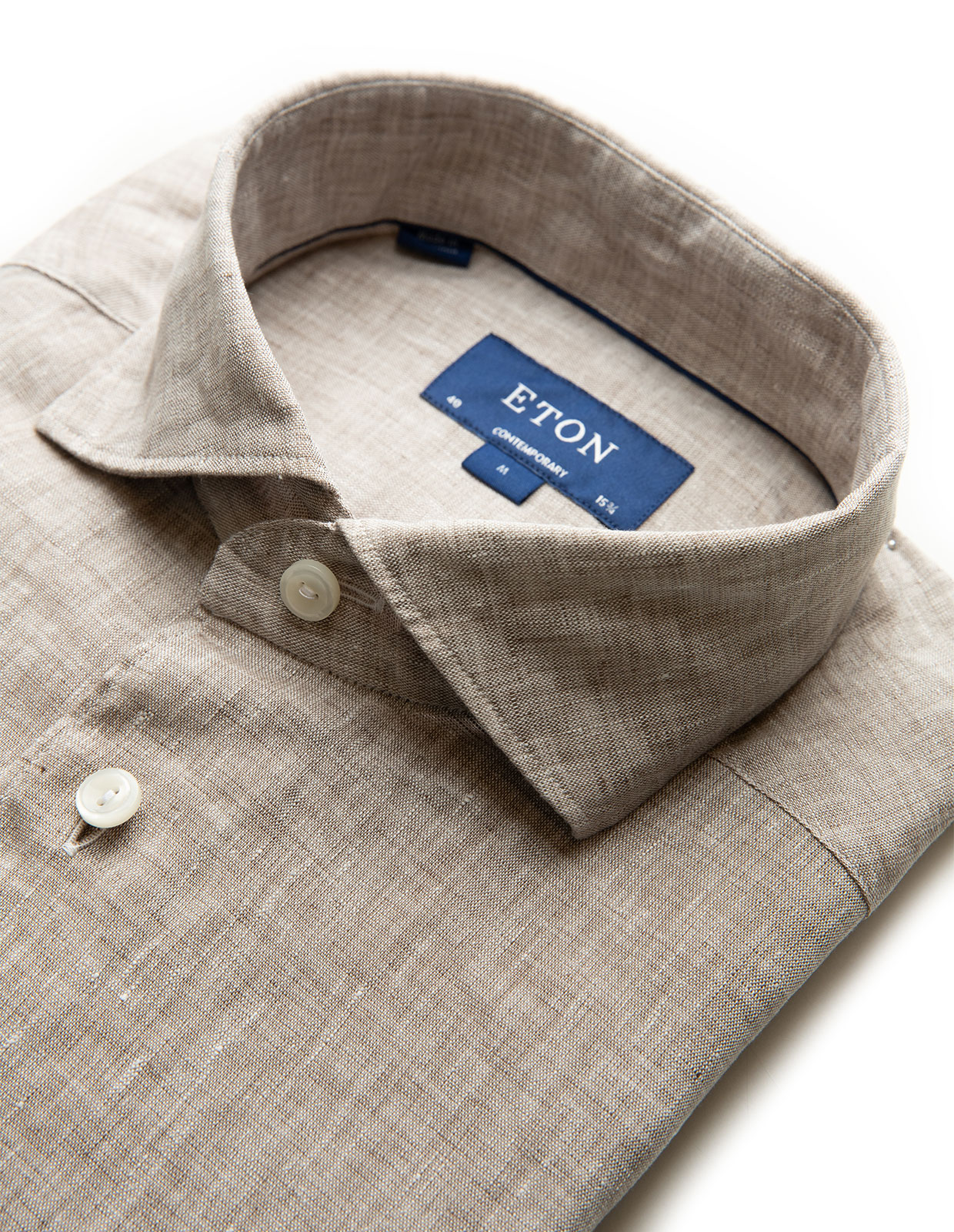 Contemporary Fit Soft Linen Shirt Brown