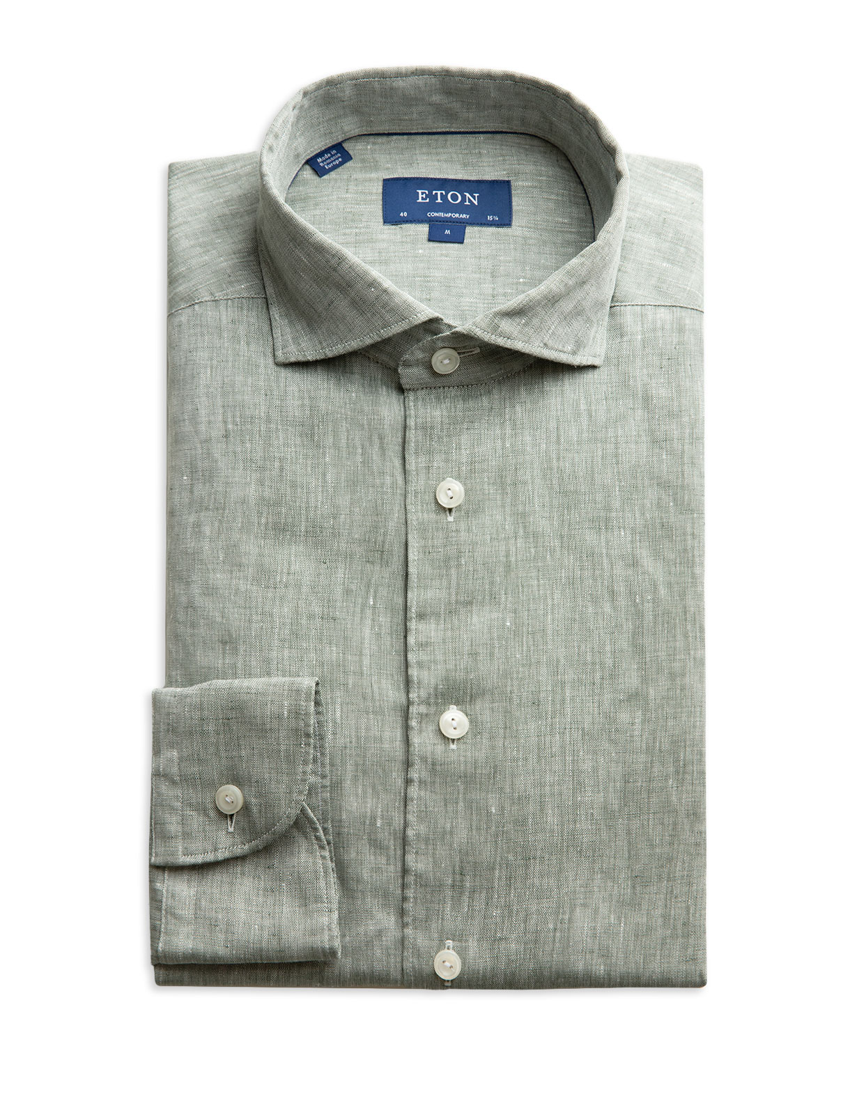 Contemporary Fit Soft Linen Shirt Green