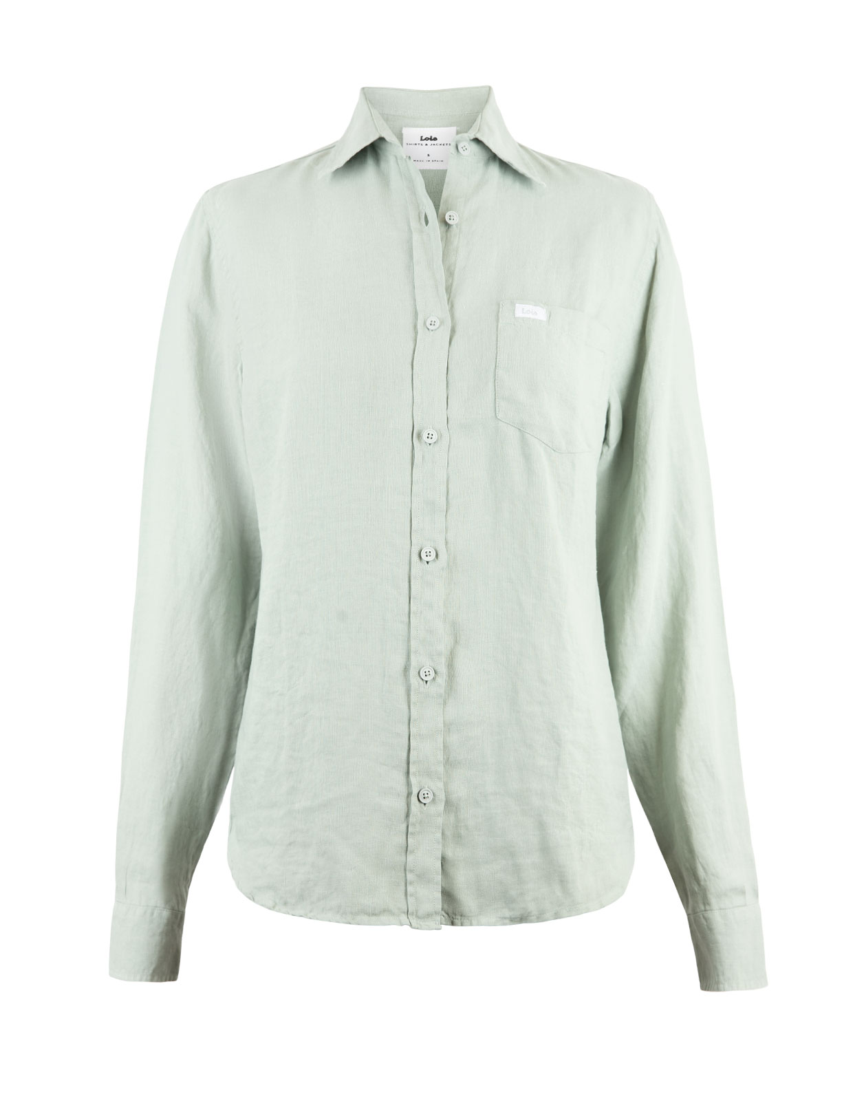 Lucas Linen Shirt Aqua Grey