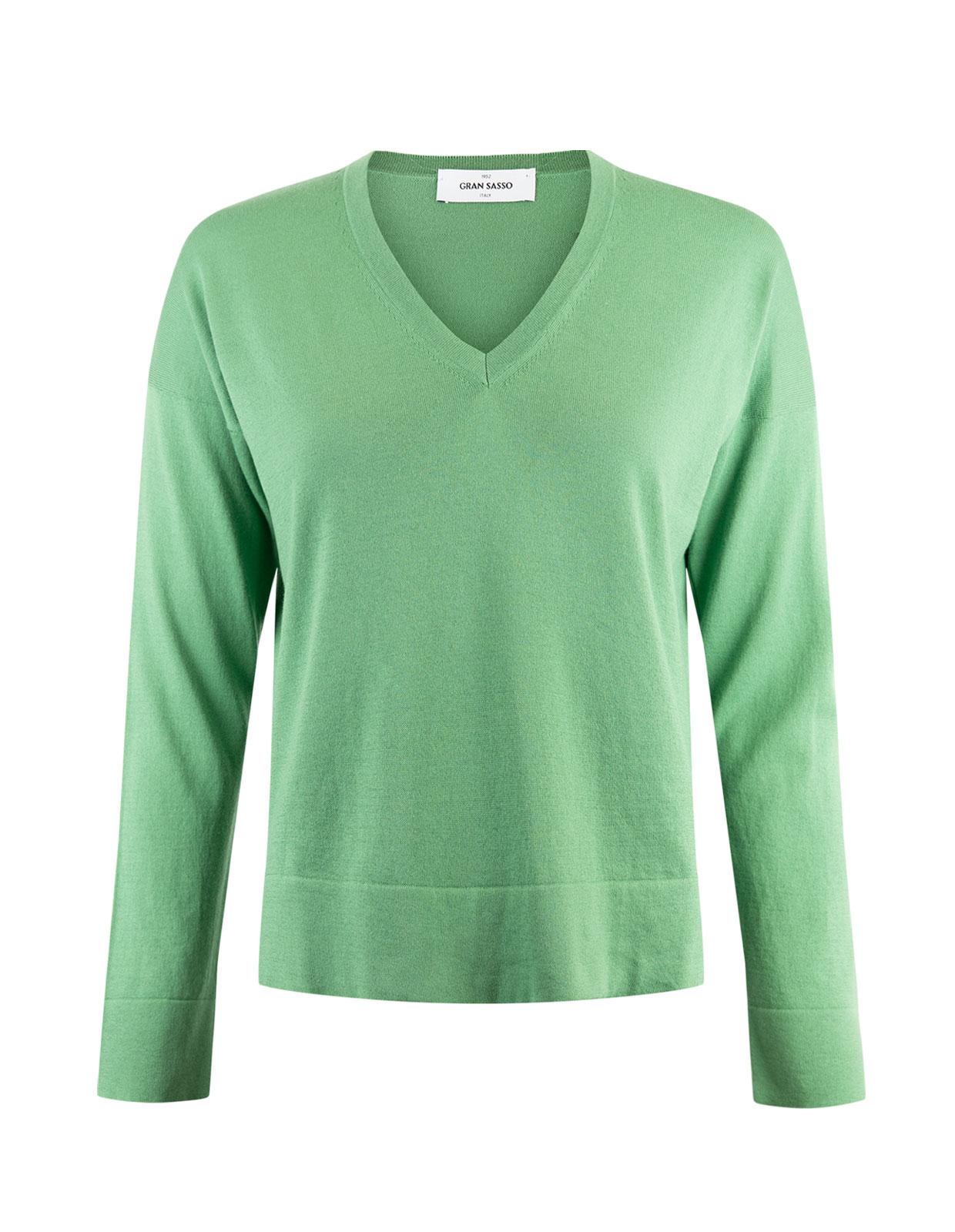 Knitted Top V-Neck Green