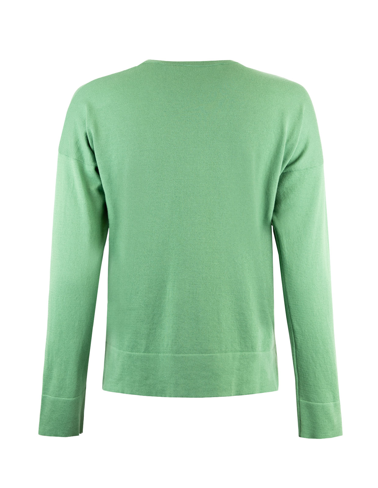Knitted Top V-Neck Green