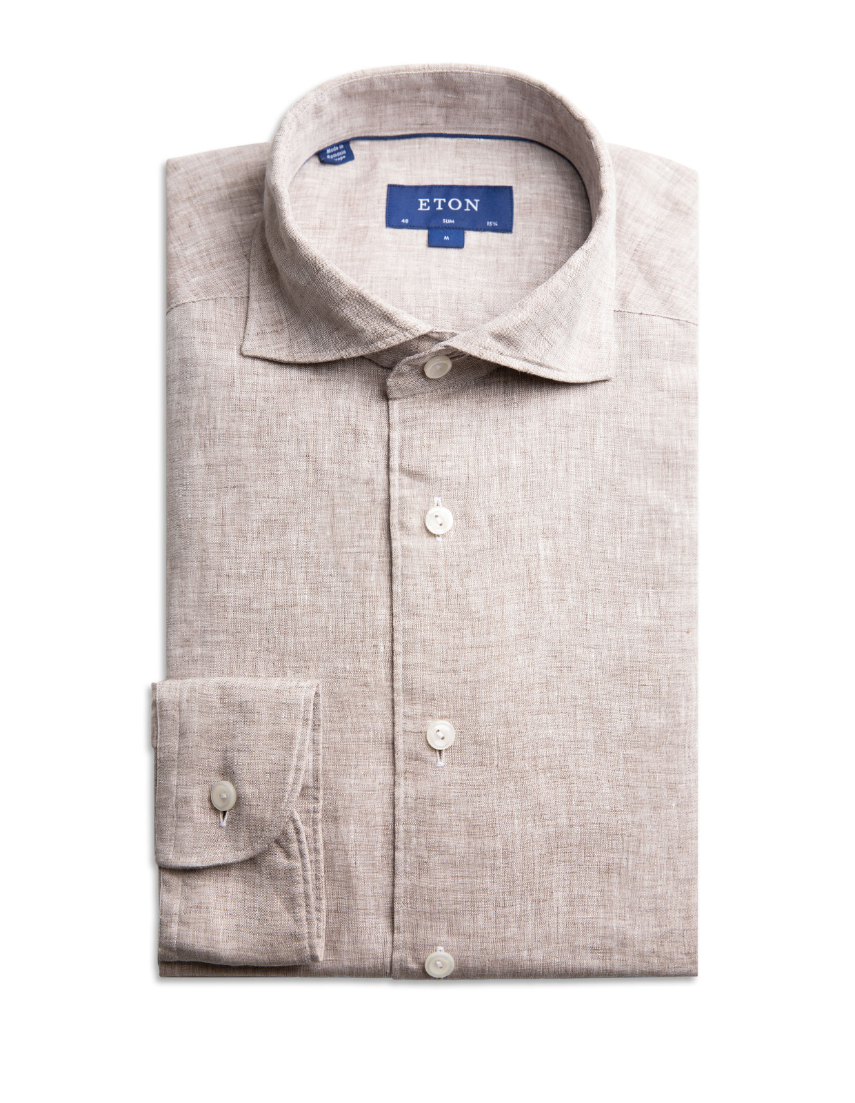 Slim Fit Soft Linen Shirt Brown