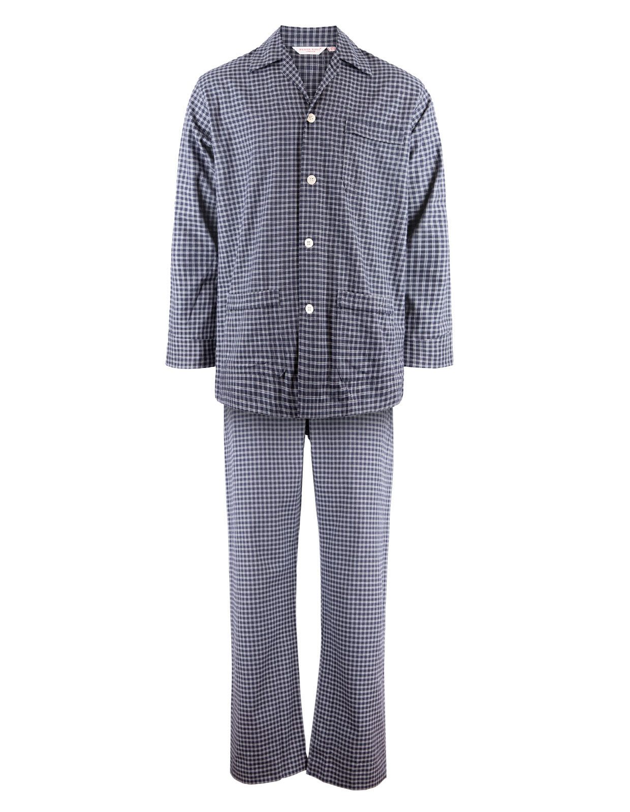 Braemar Pyjamas Flanell Blå/Vit Stl 54