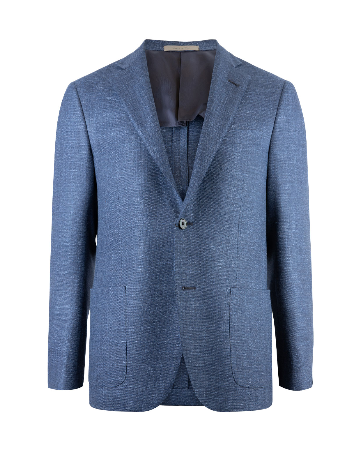 Gate Blazer Drop7 Wool Silk Linen Blue Melange