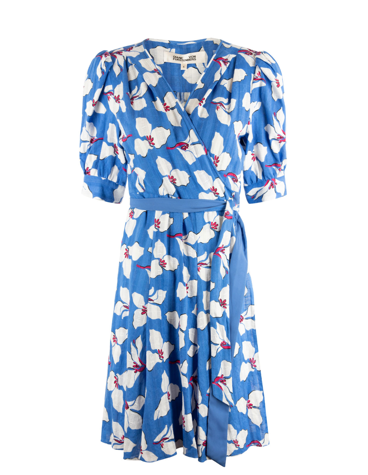 Eldoie Wrap Dress Graphic Flower Blue