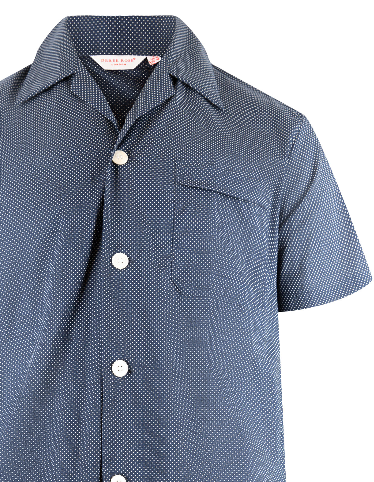 Plaza Pyjamas Bomull Navy Prickig 50