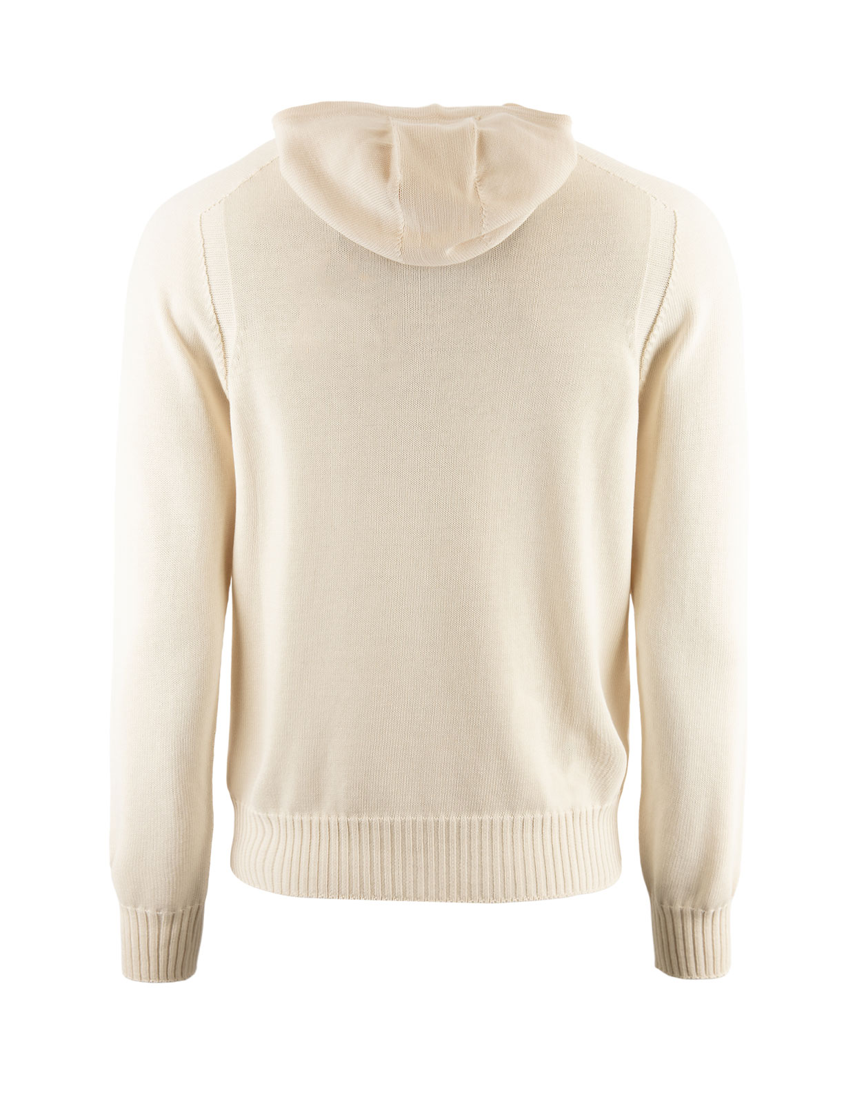 Full Zip Knitted Hoodie Panna