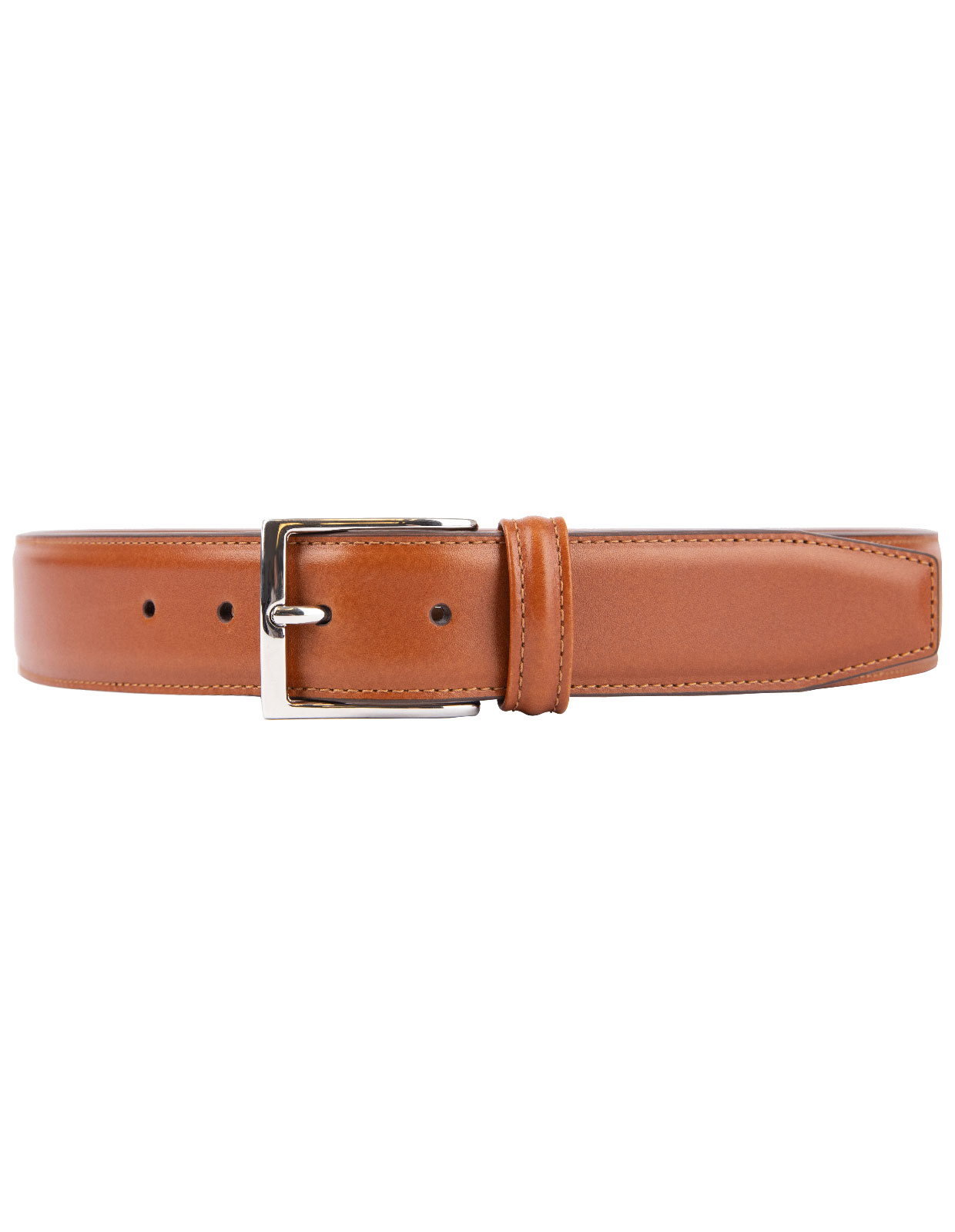 Läderbälte kalvskinn 3,5 cm Cognac Stl 120
