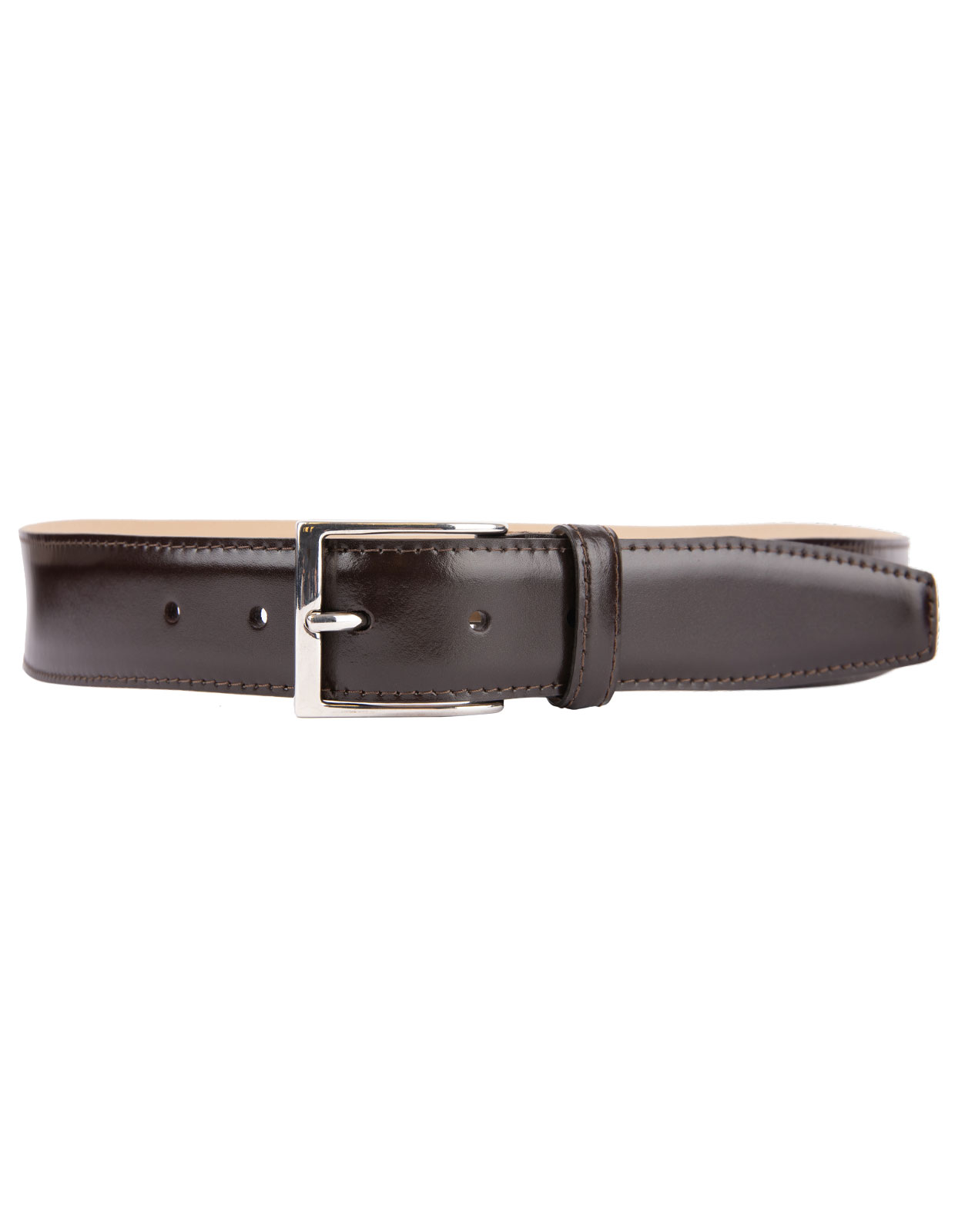 Timeless 3,5cm Belt Calf Leather Dark Brown Stl 95