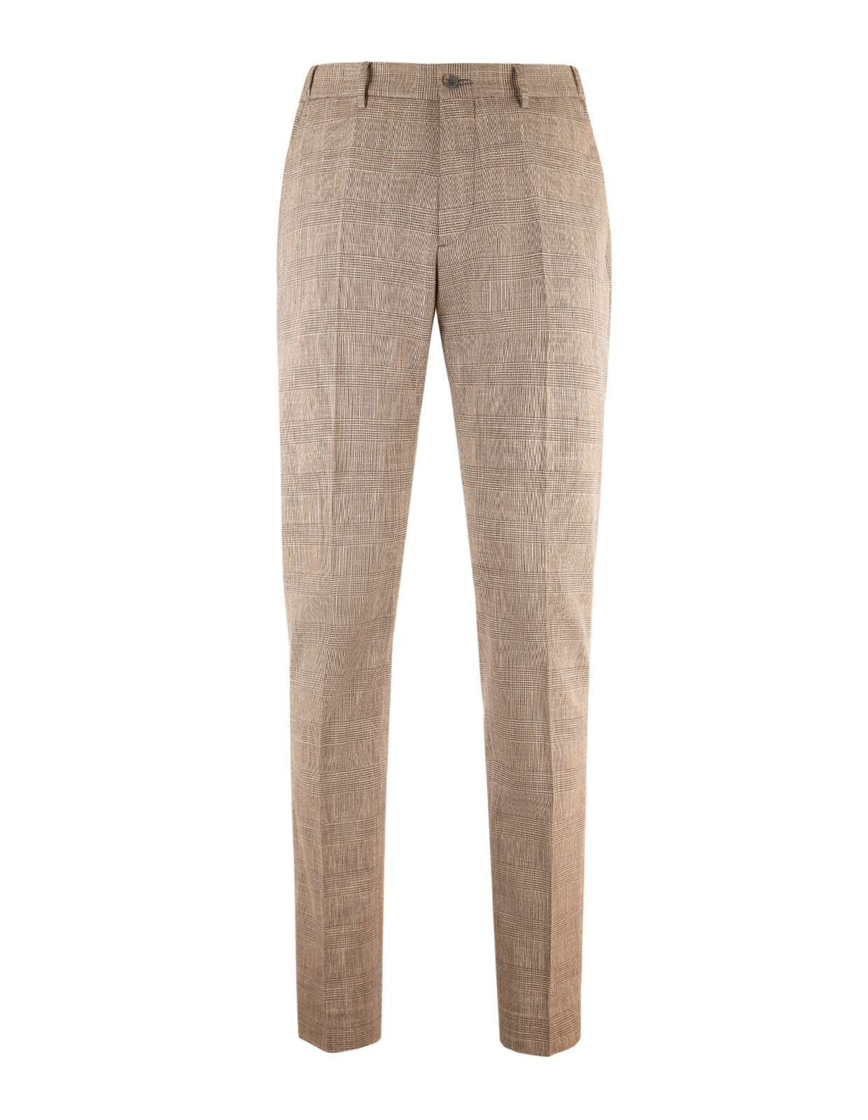 Morello Elax Cotton Trouser Check Light Brown