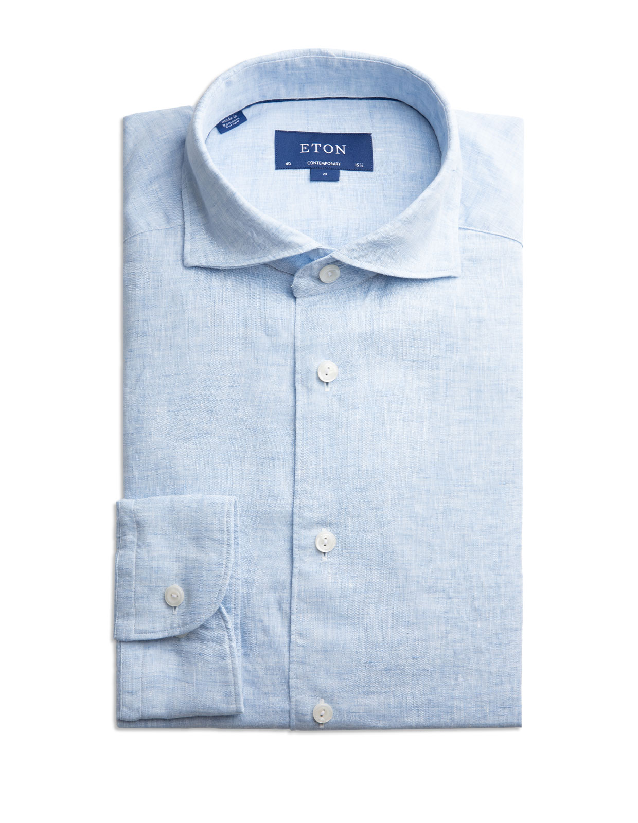 Contemporary Fit Soft Linen Shirt Light Blue