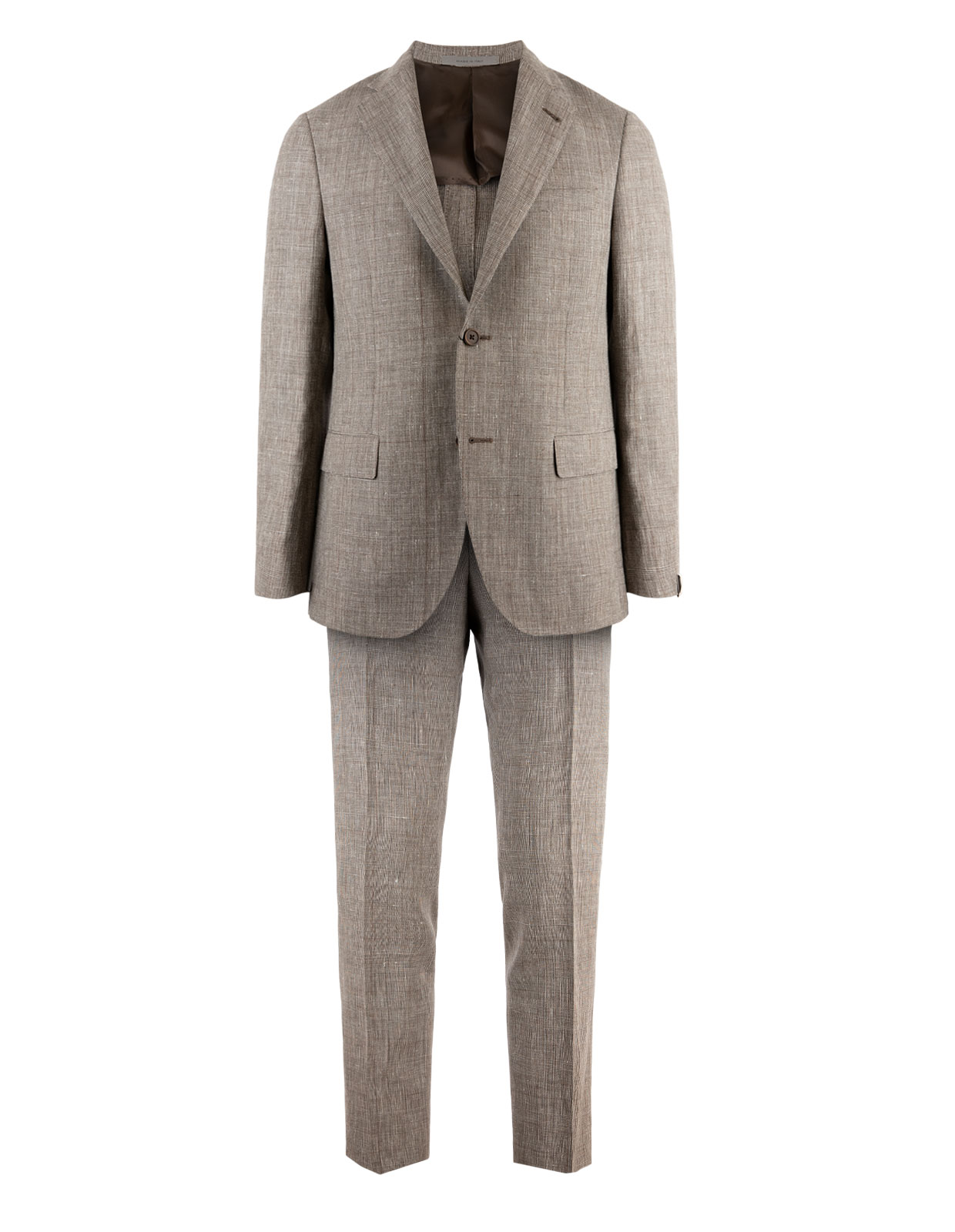 Gate Suit Wool Linen Glencheck Light Brown