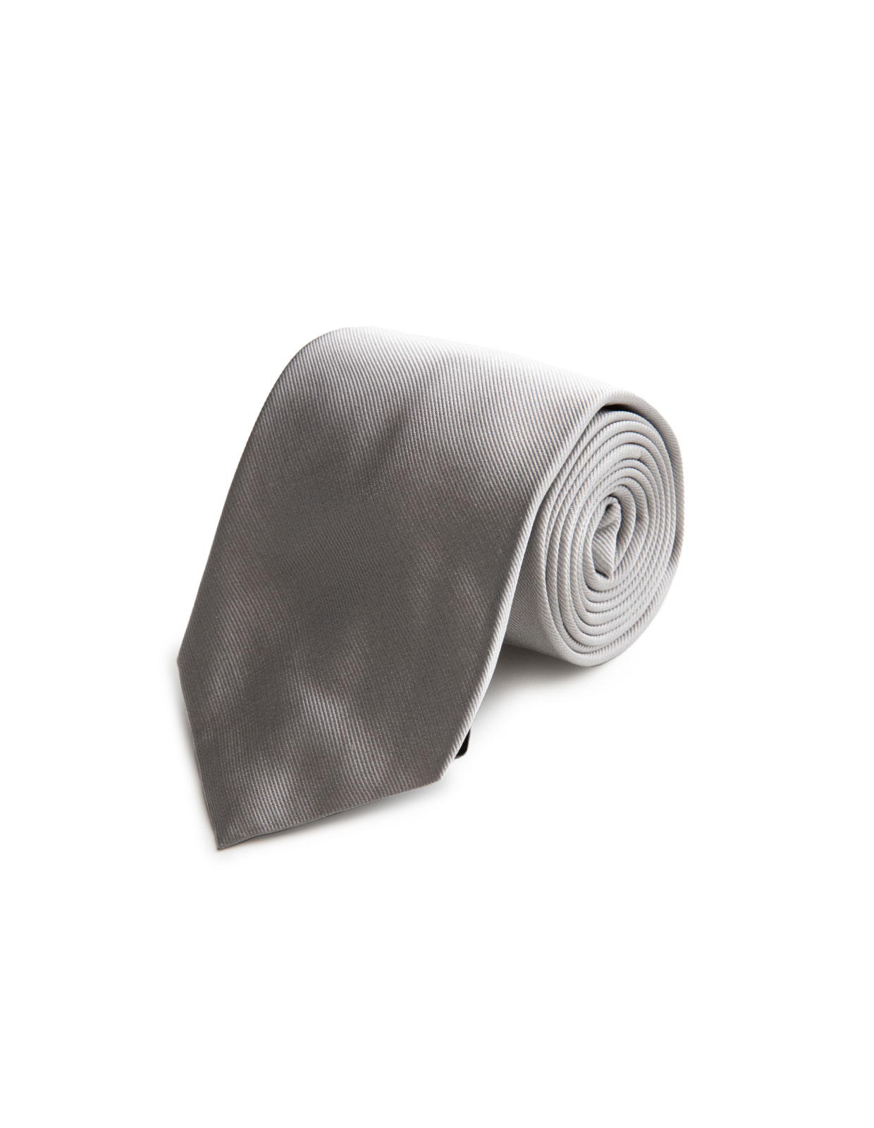 Woven Structure Silk Tie Silver Grey