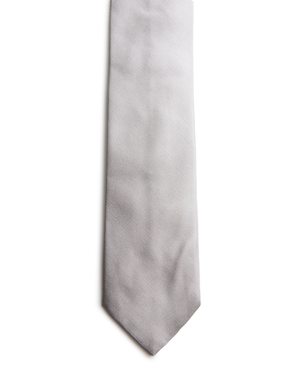 Woven Structure Silk Tie Silver Grey