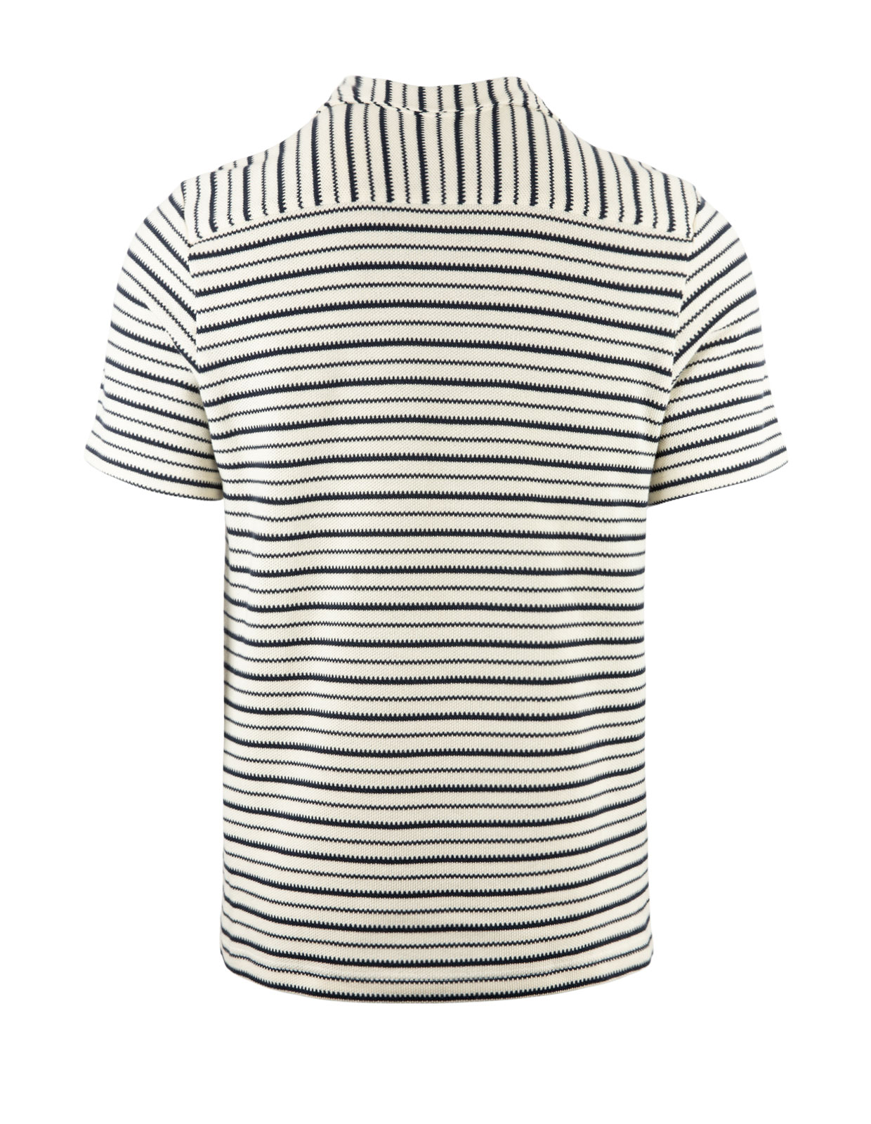 Striped Polo Piquet White/Navy
