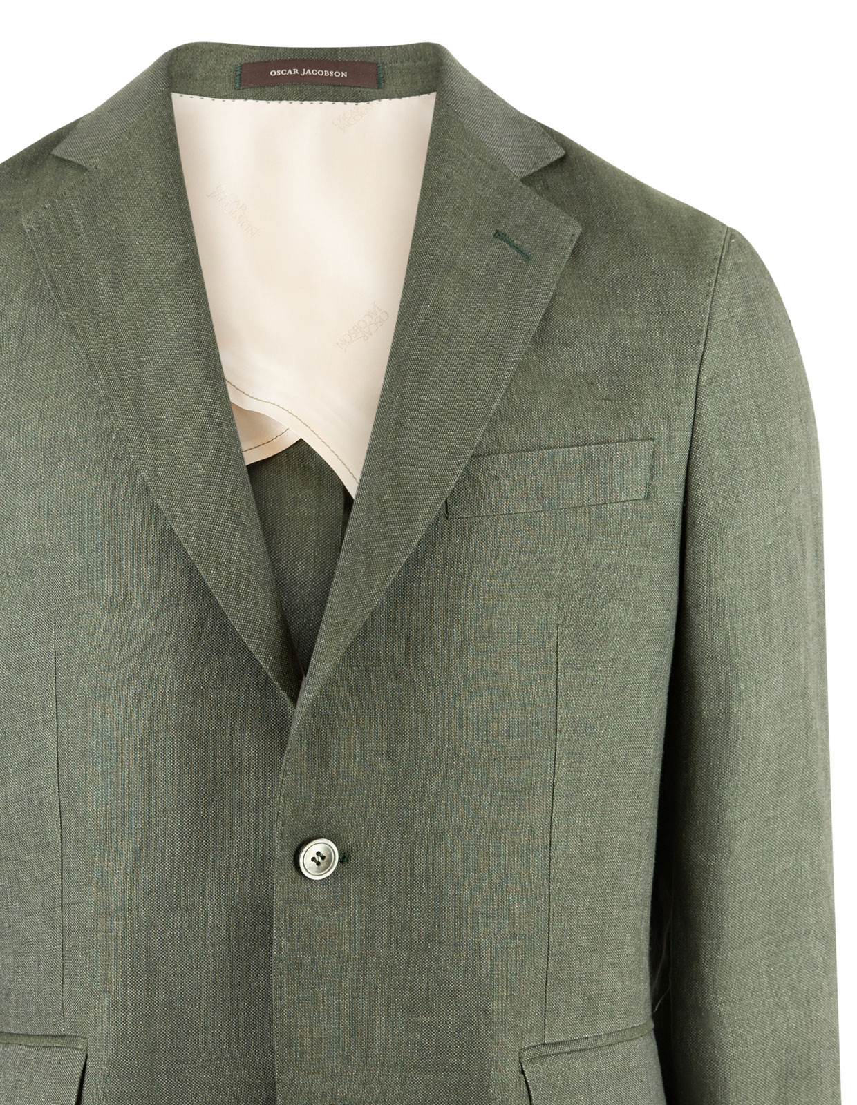 Ferry Regular Linen Jacket Green Leaf Stl 150