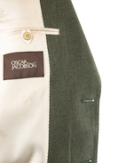 Ferry Regular Linen Jacket Green Leaf Stl 58