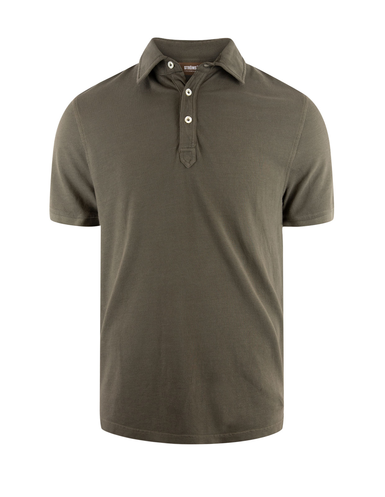 Polo Piquet Garment Dyed Cotton Military Green