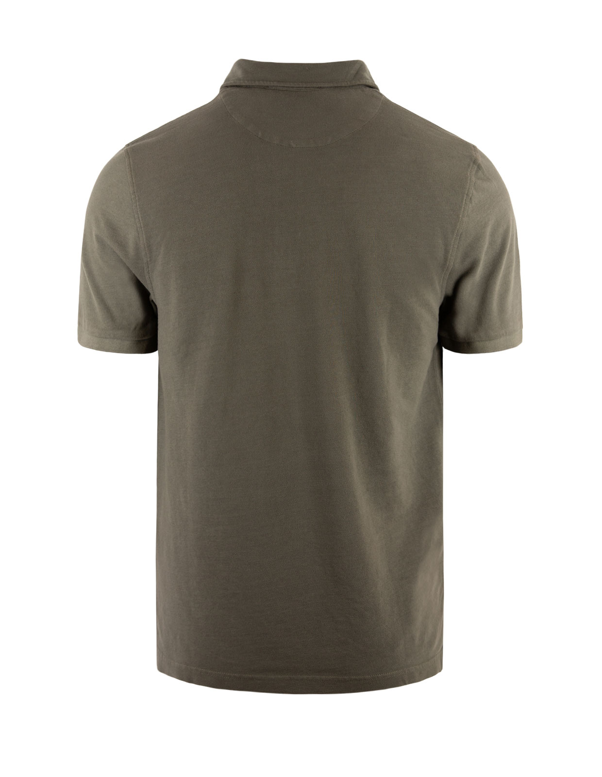 Polo Piquet Garment Dyed Cotton Military Green