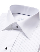 Contemporary Fit Evening Shirt Plissé White Stl 45