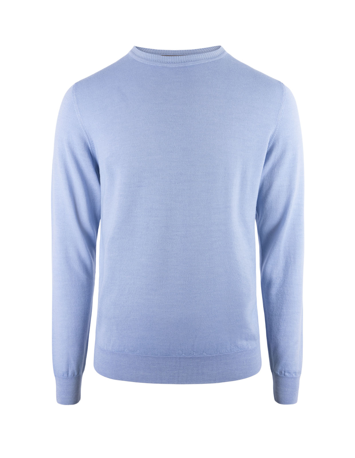 Tröja Rundhals Merino Ljus blå