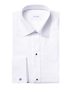 Contemporary Fit Evening Shirt Plissé White Stl 45