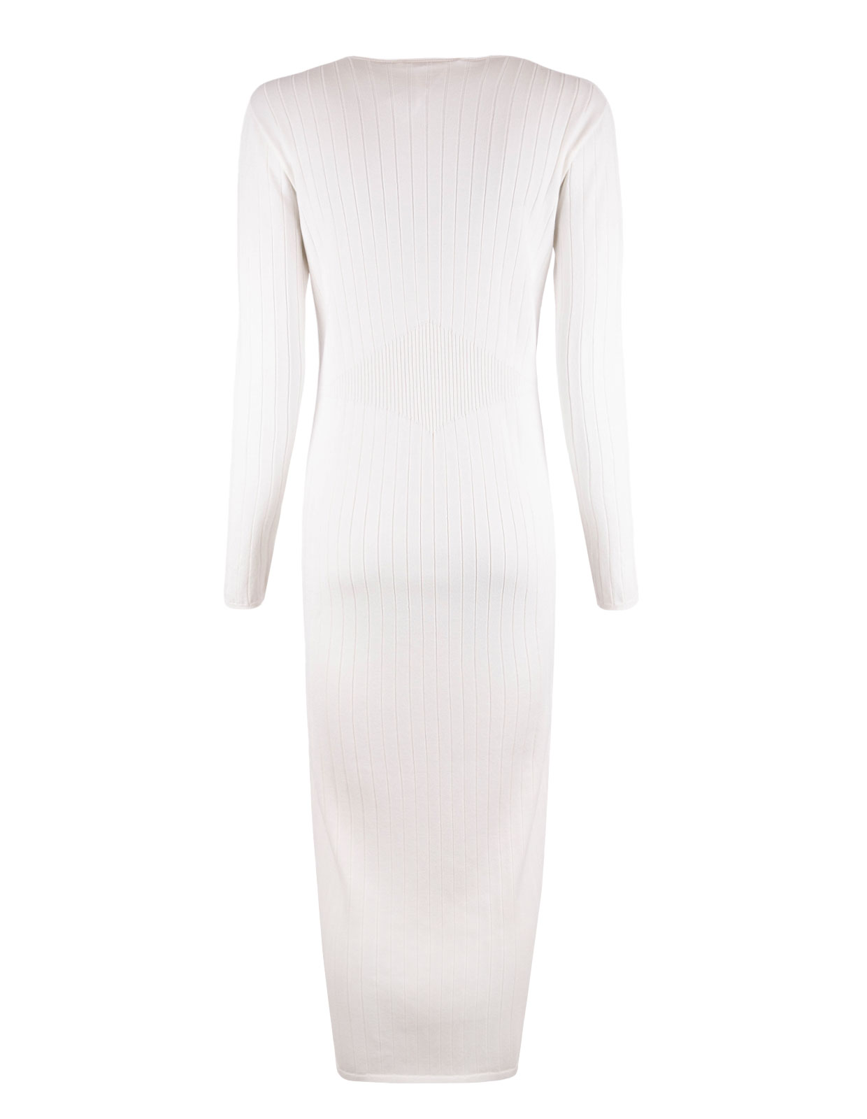 Stickad Klänning Benvit