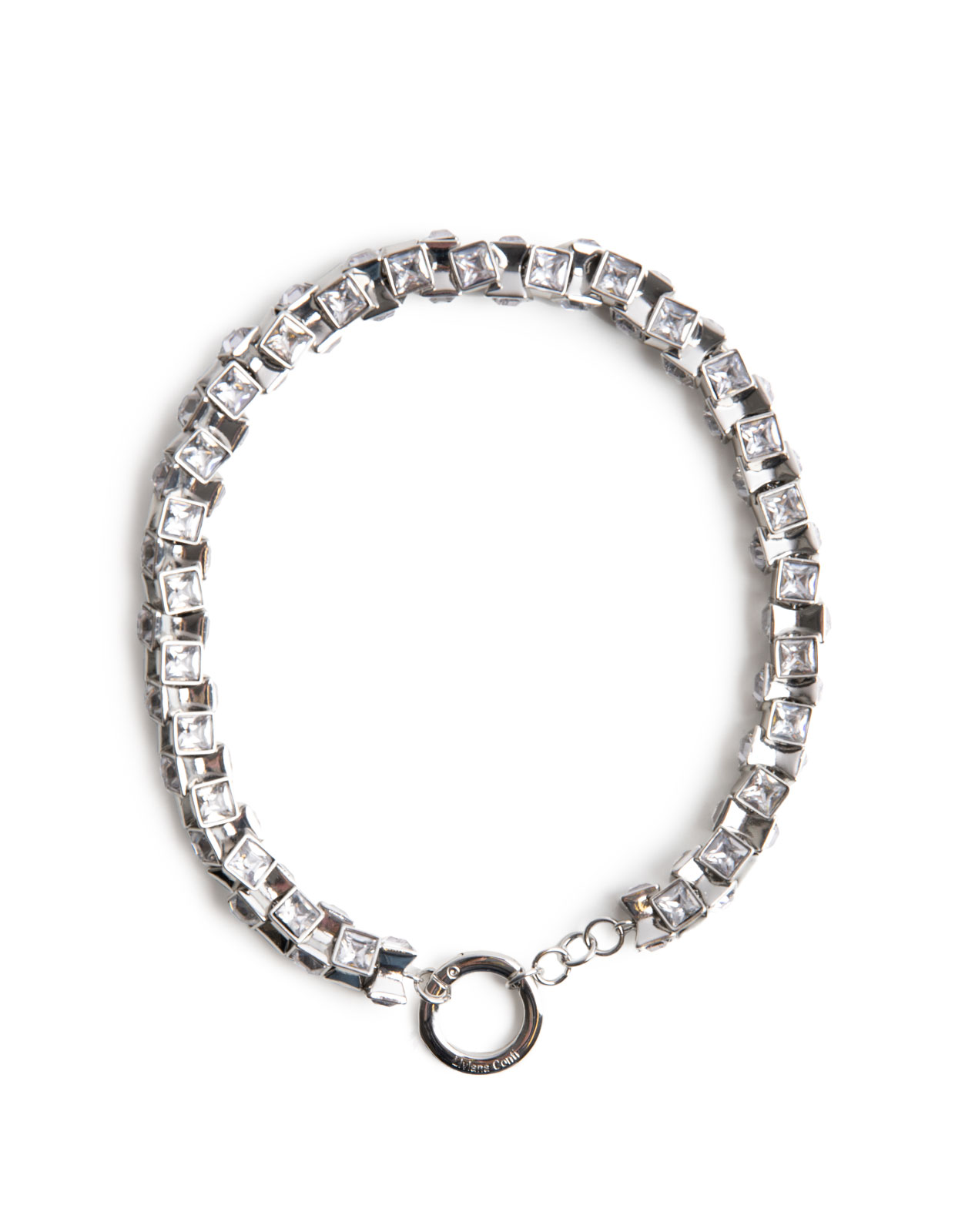 Rhinestone Halsband Silver