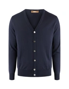 Cardigan Merinoull Marinblå S