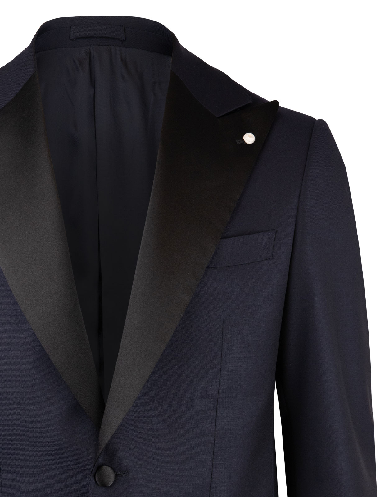 Smoking Peak Lapel Guabello Navy Stl 58