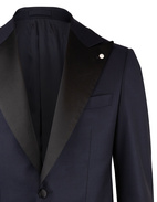 Smoking Peak Lapel Guabello Navy Stl 46