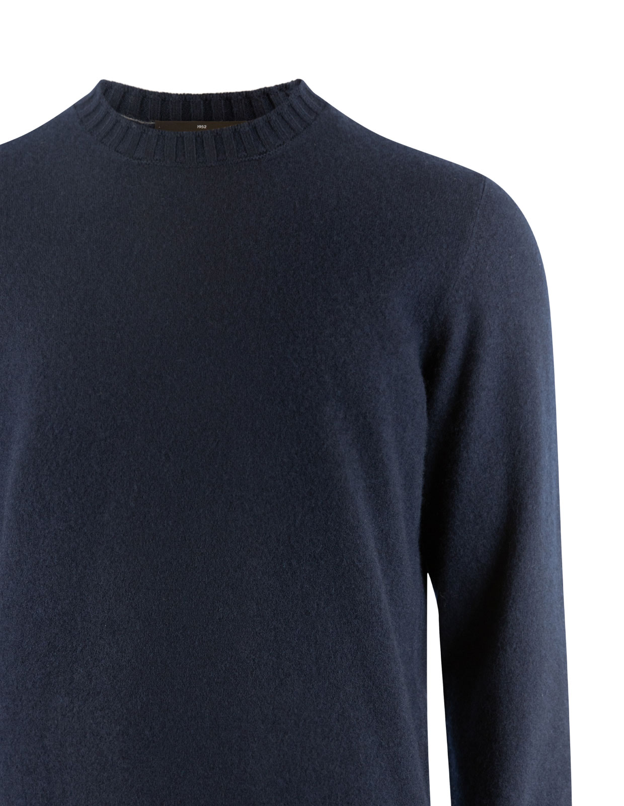 Rundhalsad Tröja Cashmere Mörkblå Stl 50