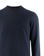 Rundhalsad Tröja Cashmere Mörkblå Stl 50