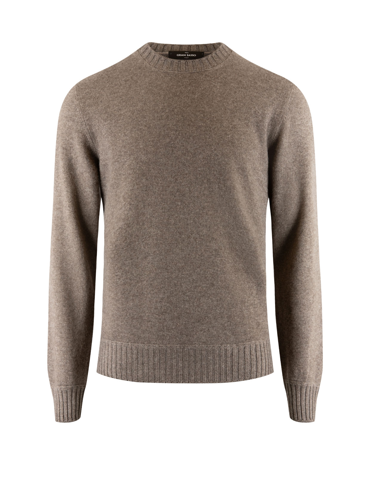Rundhalsad Tröja Cashmere Gråbrun