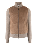 Jacka Stickad Alcantara Beige