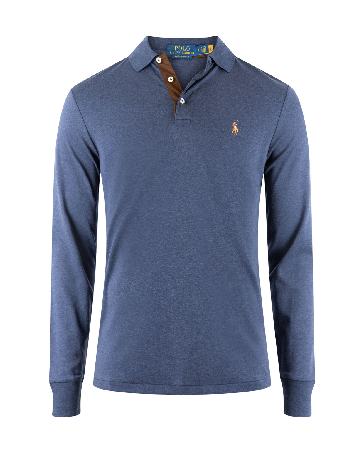 Poloskjorta Slim Fit Bomull Blå