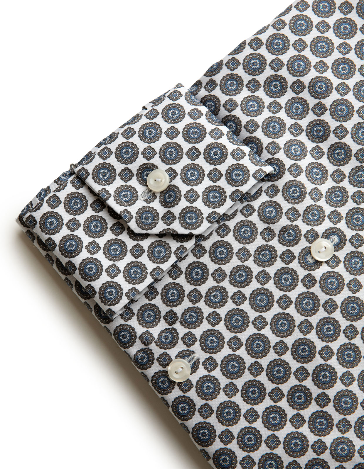 Slim Fit Skjorta Geometric Print Brun Stl 38