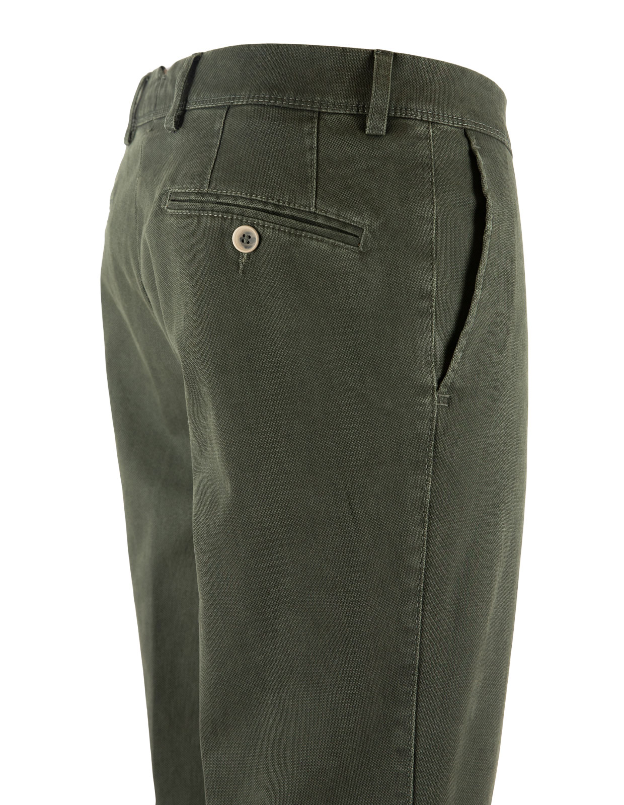 Chinos Regular Fit Bomullscanvas Olivgrön Stl 112