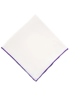 Pocket Square Silk Colored Edging White/Purple