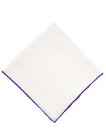 Pocket Square Silk Colored Edging White/Purple
